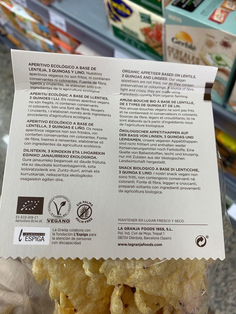 Foto da lista de ingredientes