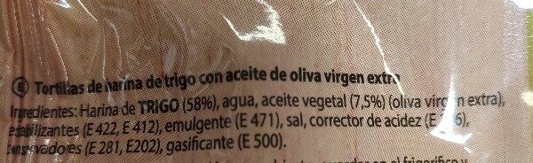 Foto da lista de ingredientes