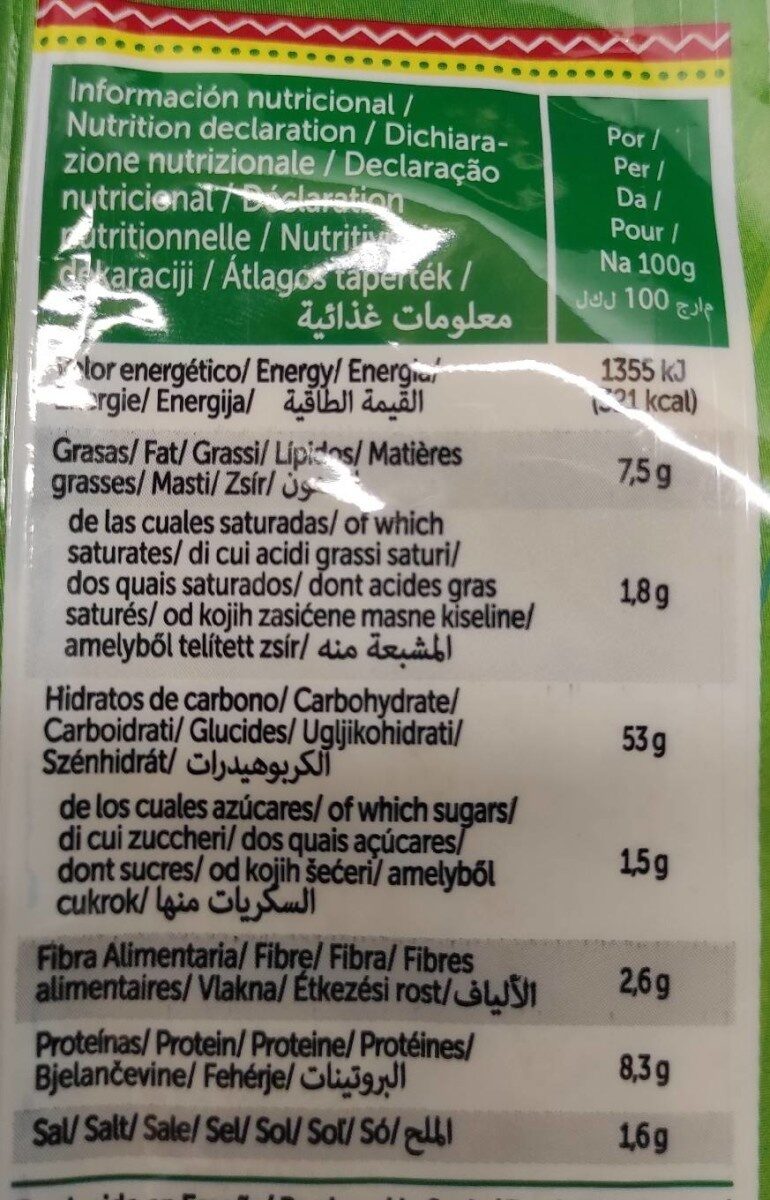 Foto da tabela nutricional