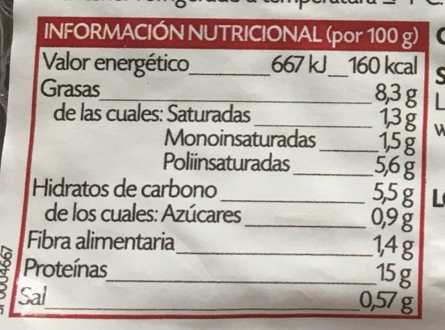 Foto da tabela nutricional