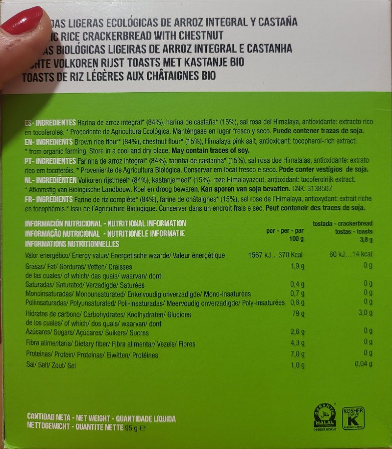 Foto da lista de ingredientes