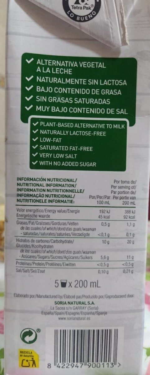 Foto da tabela nutricional