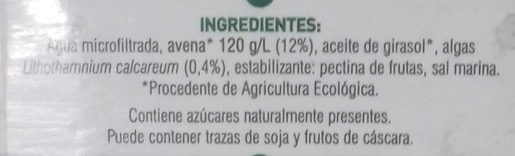 Foto da lista de ingredientes