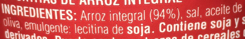 Foto da lista de ingredientes