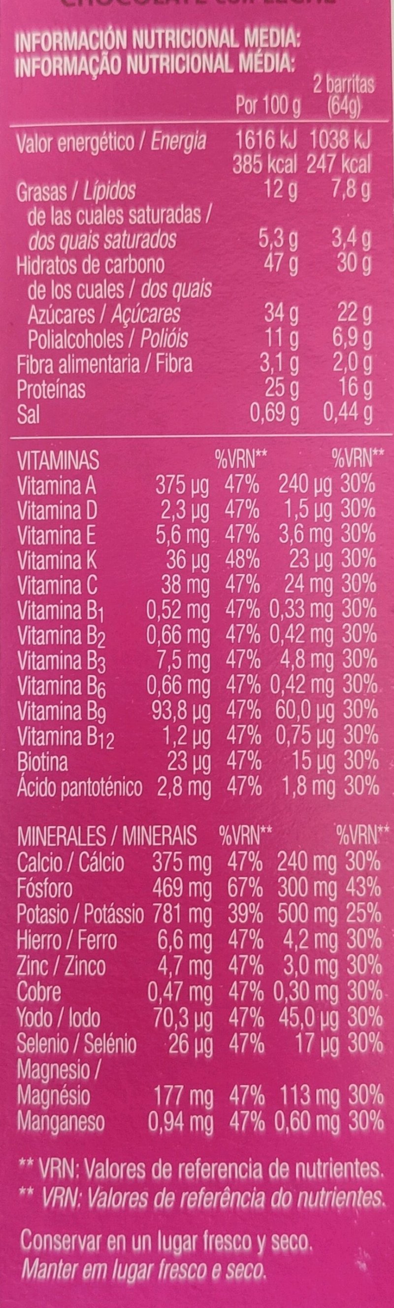 Foto da tabela nutricional