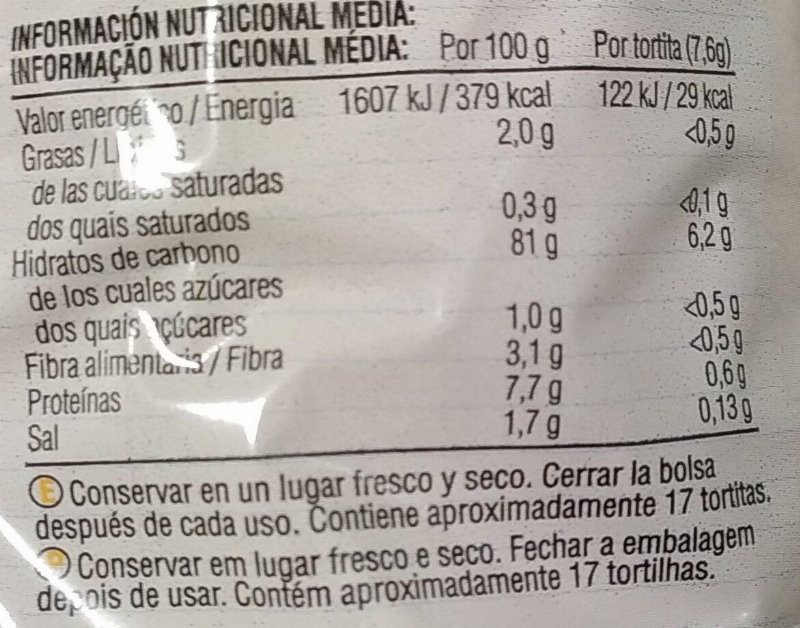 Foto da tabela nutricional