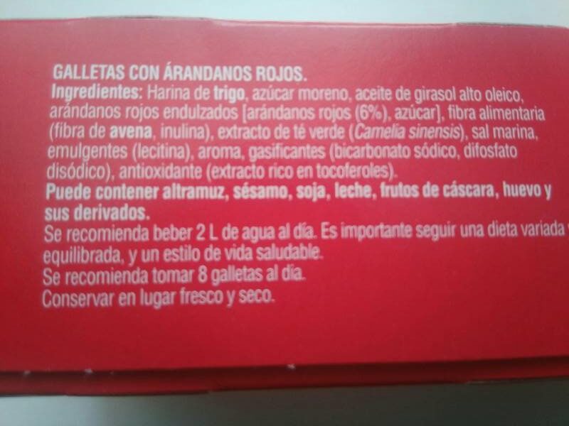 Foto da lista de ingredientes