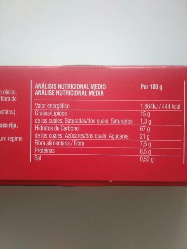 Foto da tabela nutricional