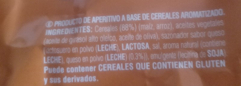 Foto da lista de ingredientes