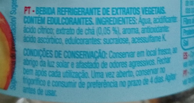 Foto da lista de ingredientes