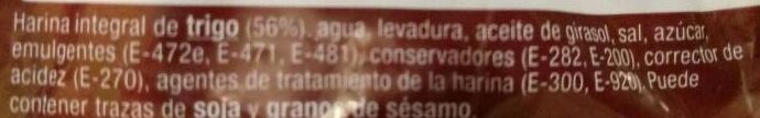 Foto da lista de ingredientes