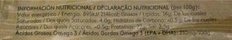 Foto da tabela nutricional