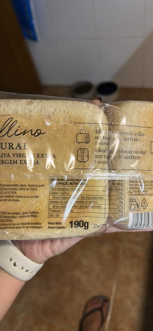 Foto da tabela nutricional