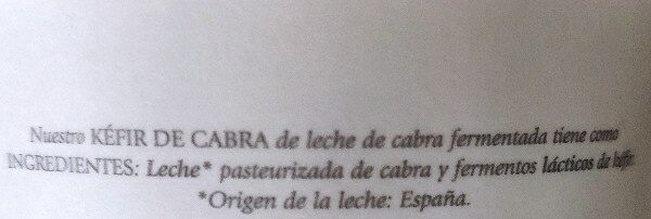 Foto da lista de ingredientes