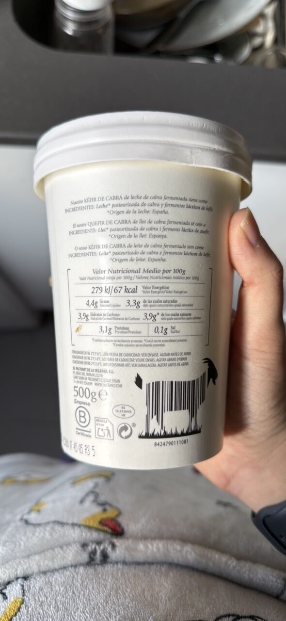 Foto da tabela nutricional