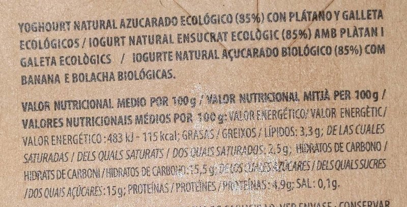 Foto da tabela nutricional