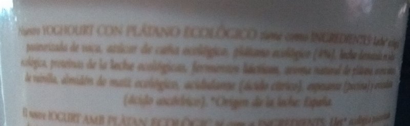 Foto da lista de ingredientes