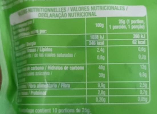 Foto da tabela nutricional