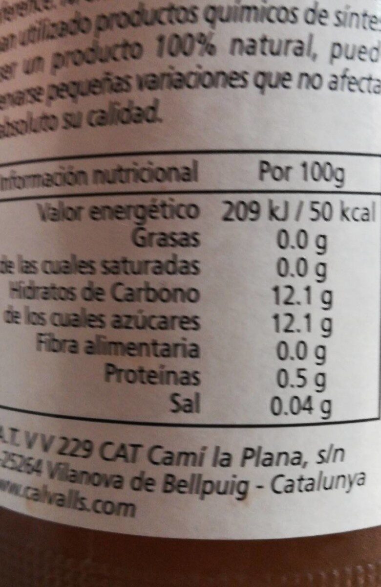 Foto da tabela nutricional