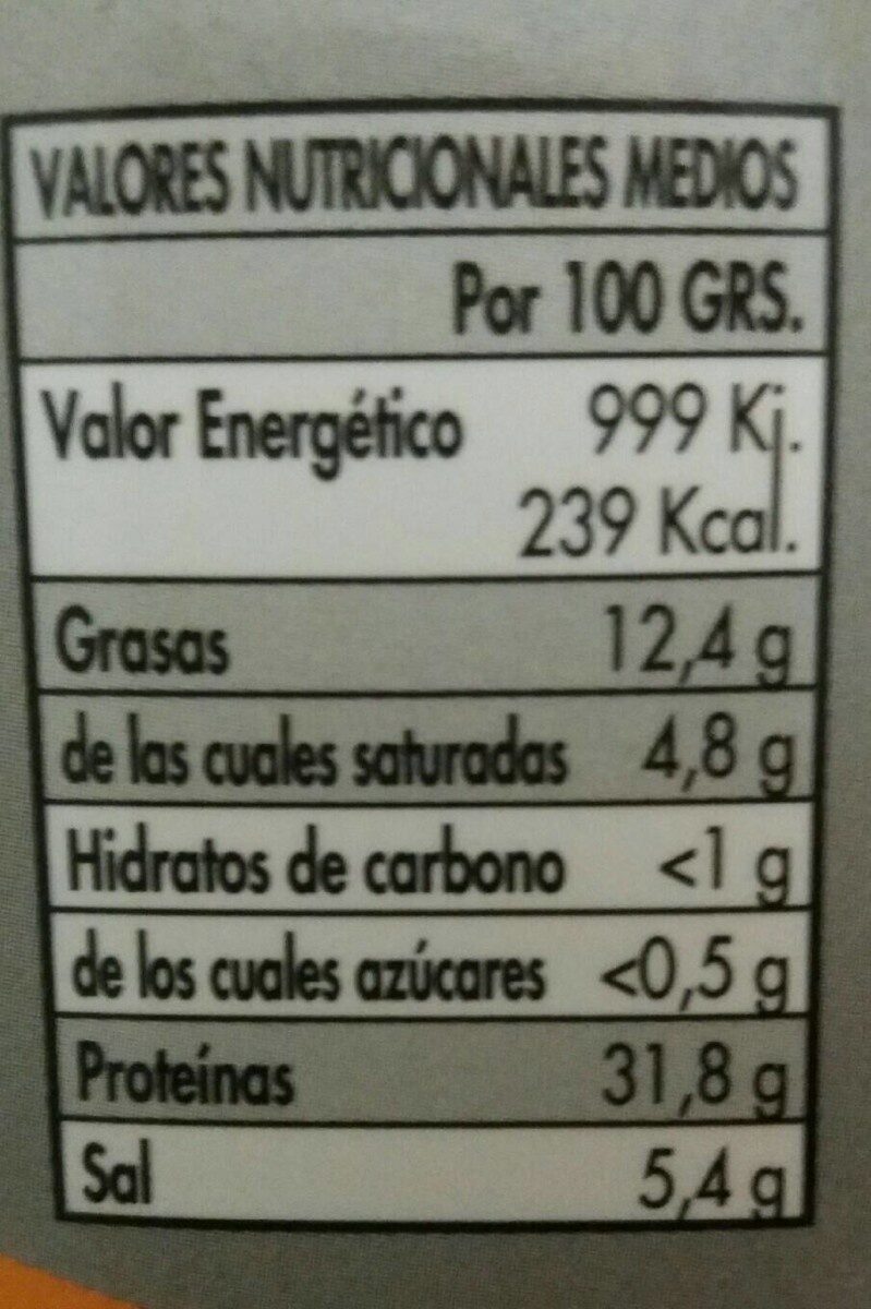 Foto da tabela nutricional
