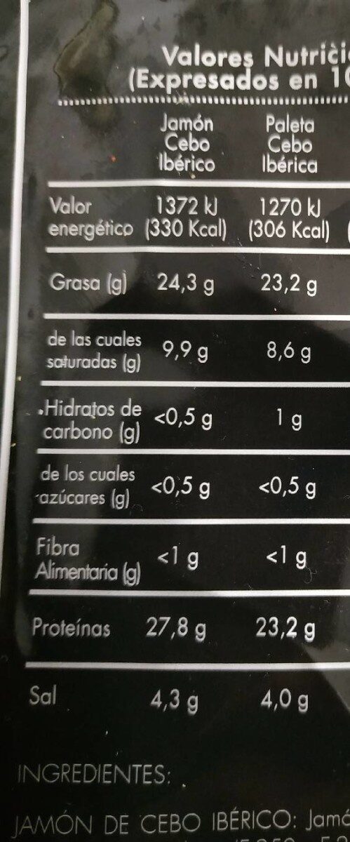 Foto da tabela nutricional
