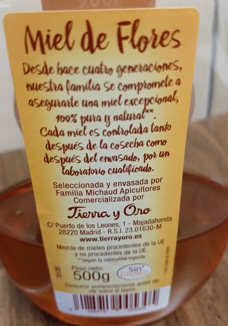 Foto da lista de ingredientes