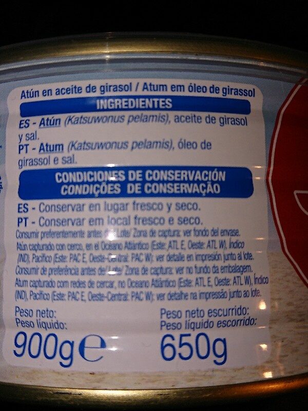 Foto da lista de ingredientes