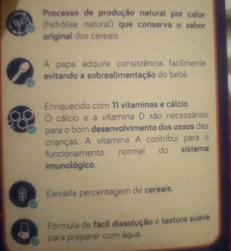 Foto da lista de ingredientes