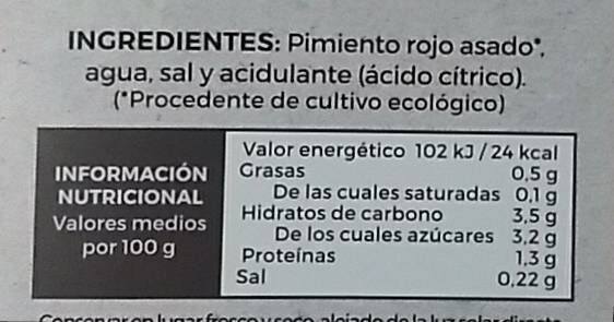 Foto da tabela nutricional
