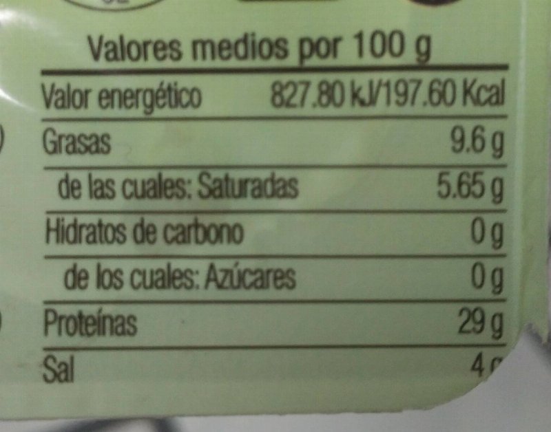 Foto da tabela nutricional