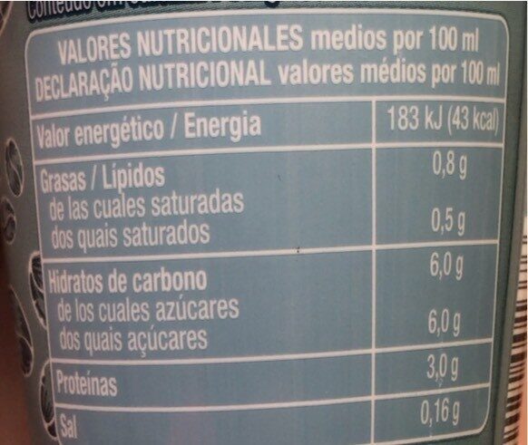 Foto da tabela nutricional