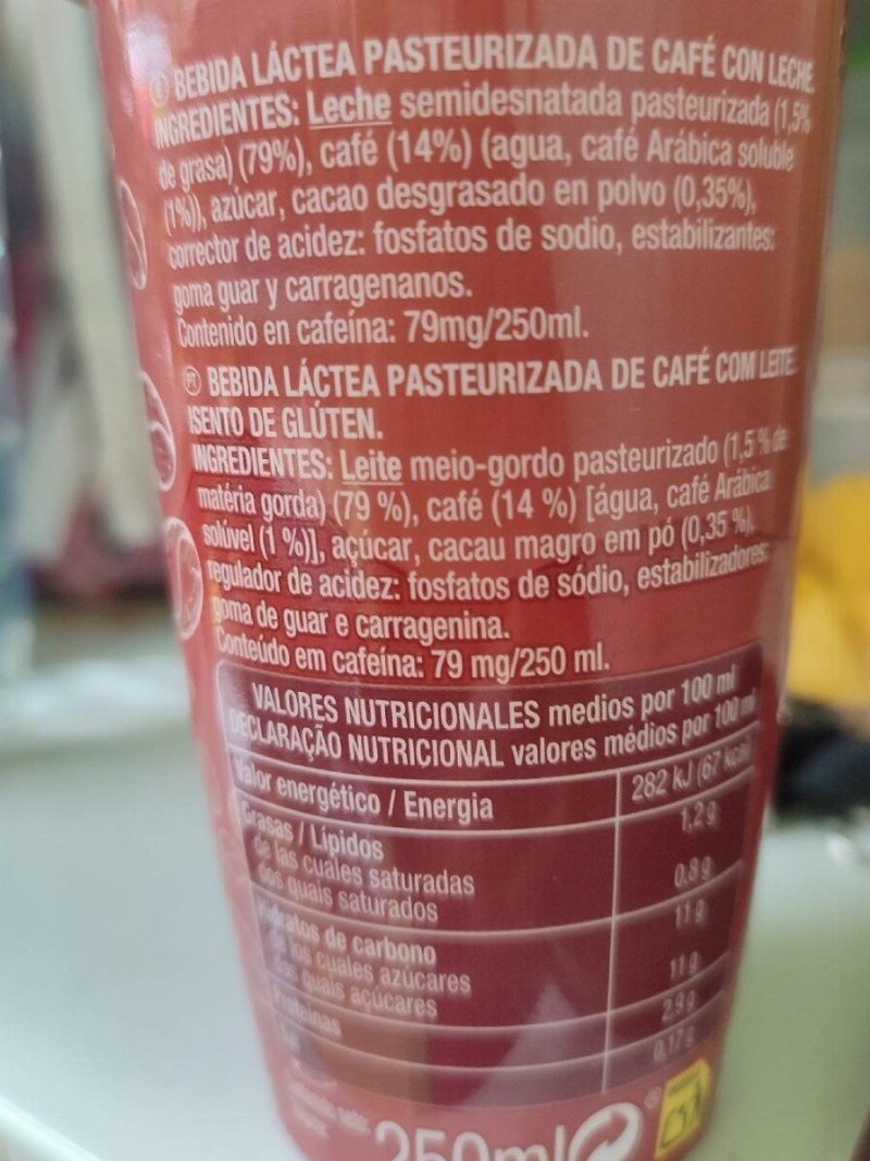 Foto da tabela nutricional