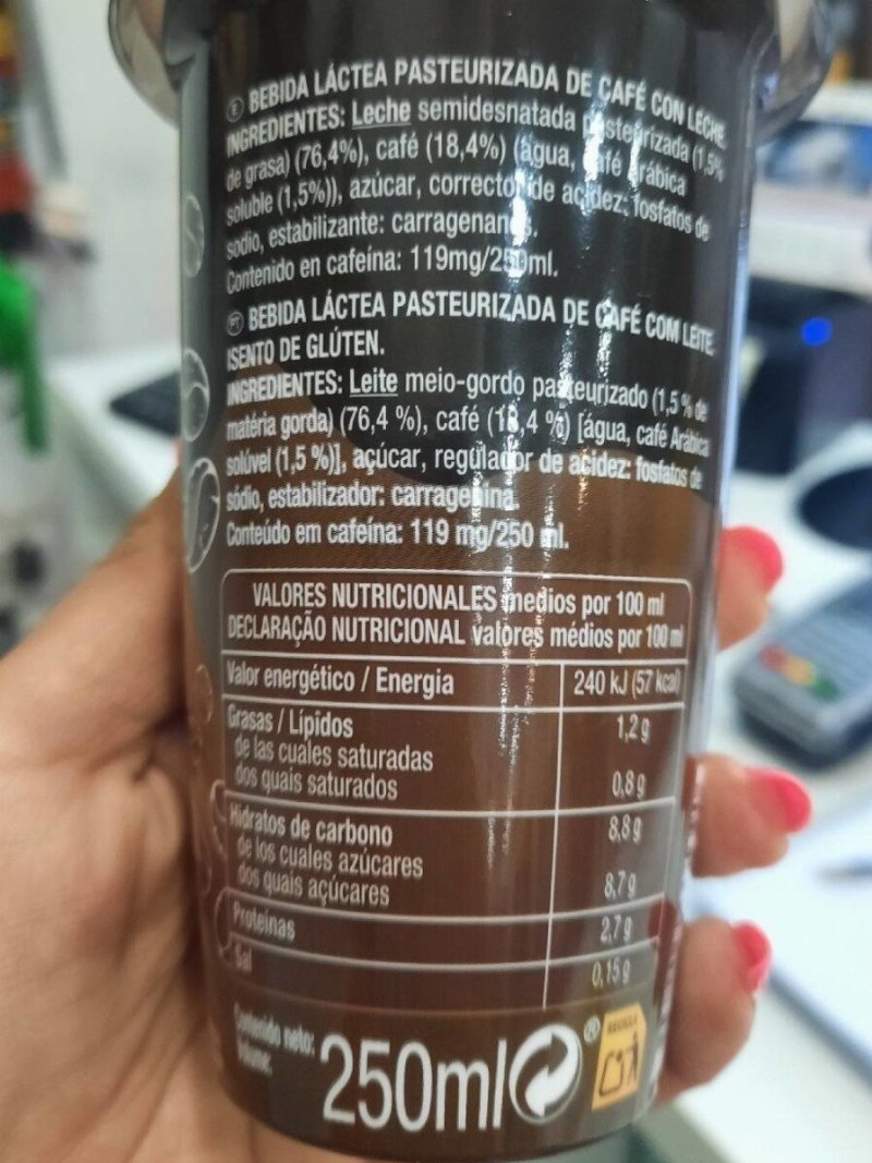 Foto da tabela nutricional