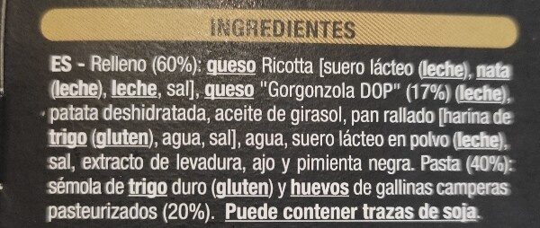 Foto da lista de ingredientes
