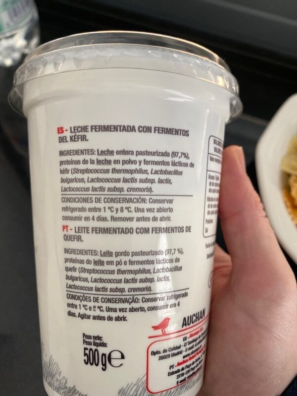 Foto da lista de ingredientes