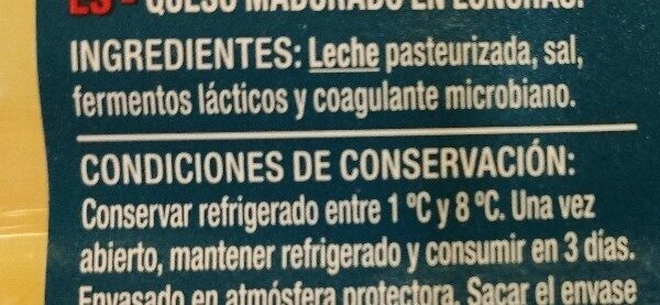Foto da lista de ingredientes