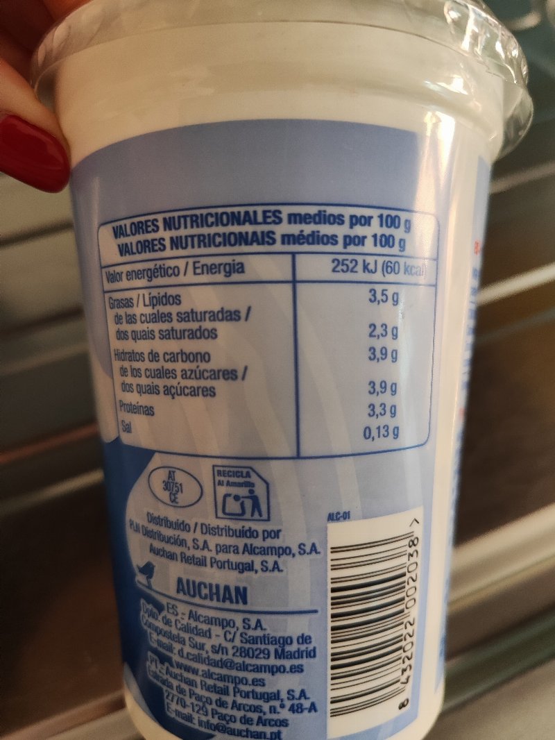 Foto da lista de ingredientes