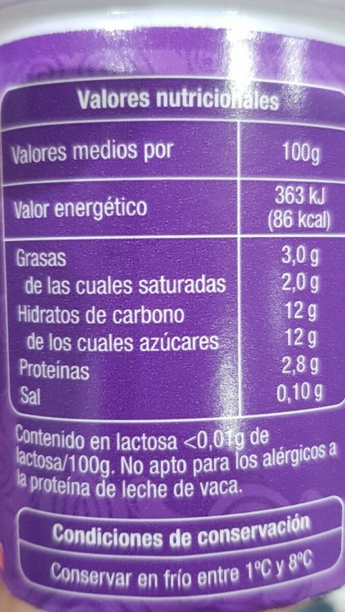 Foto da tabela nutricional