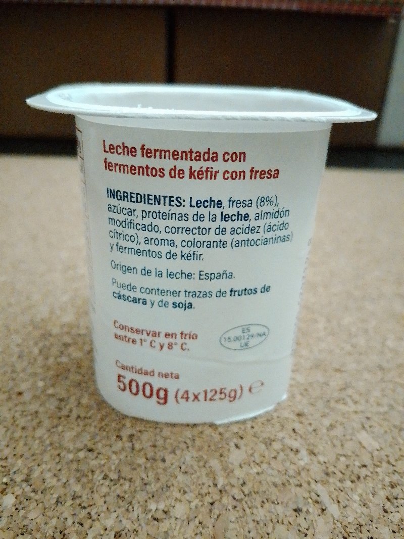 Foto da lista de ingredientes