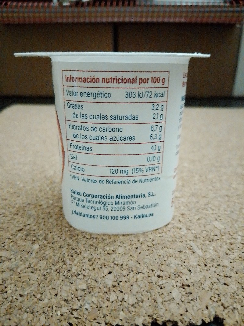 Foto da tabela nutricional