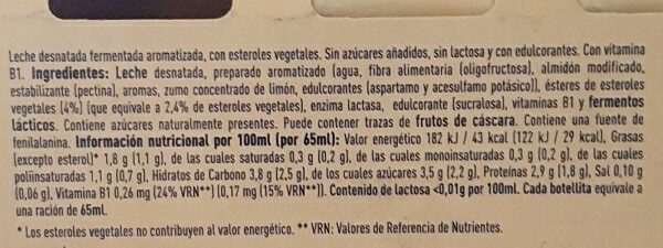 Foto da lista de ingredientes