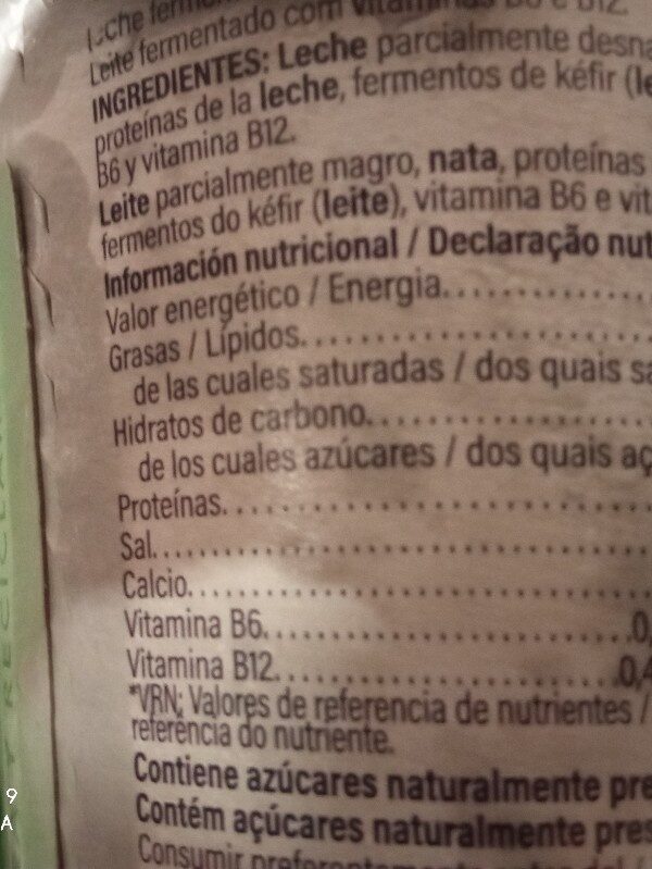 Foto da lista de ingredientes