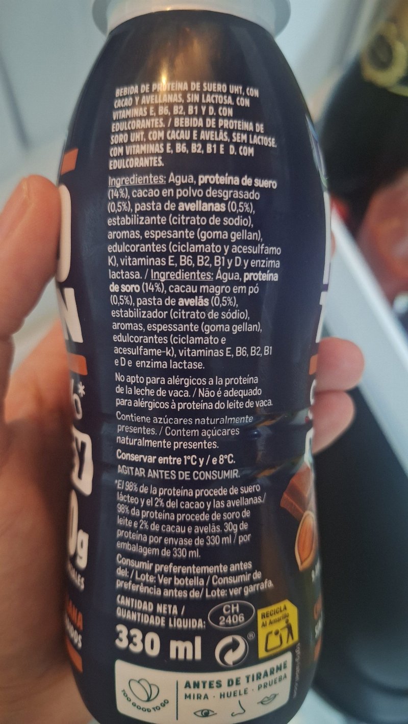 Foto da lista de ingredientes