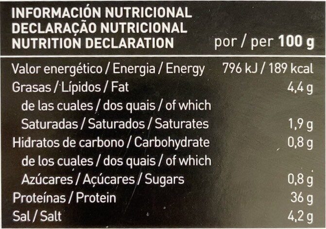 Foto da tabela nutricional