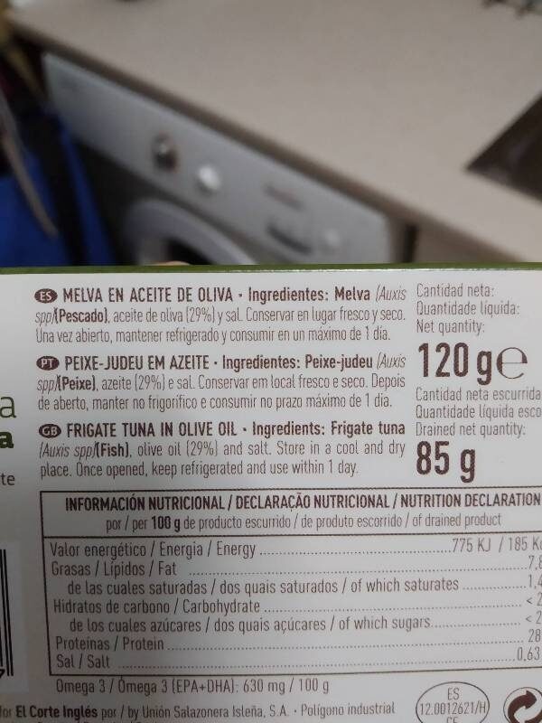 Foto da lista de ingredientes