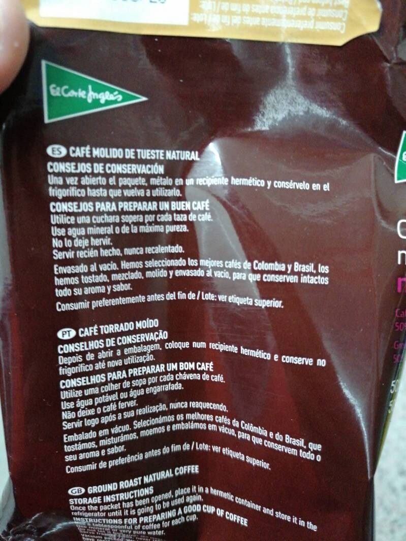 Foto da lista de ingredientes