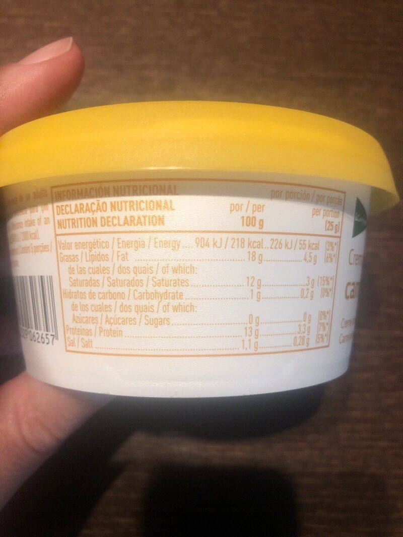 Foto da tabela nutricional