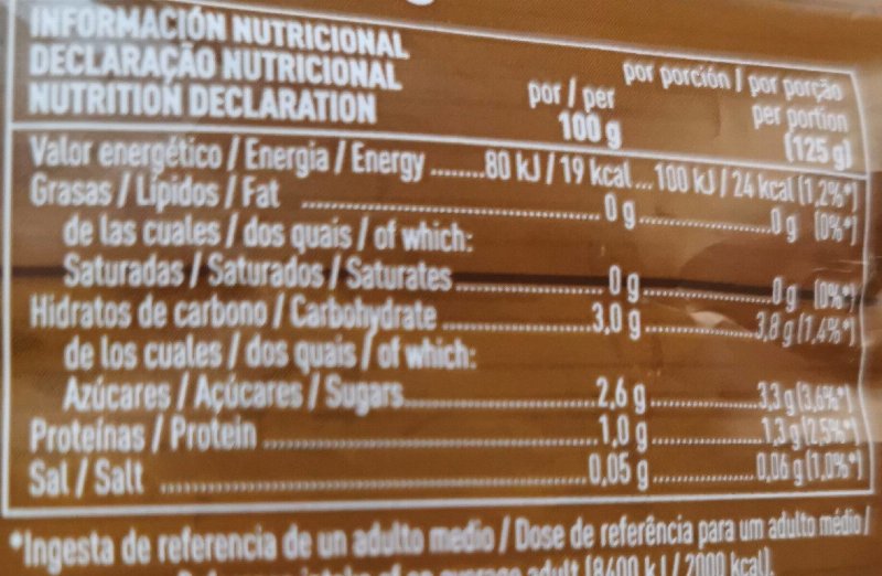 Foto da tabela nutricional