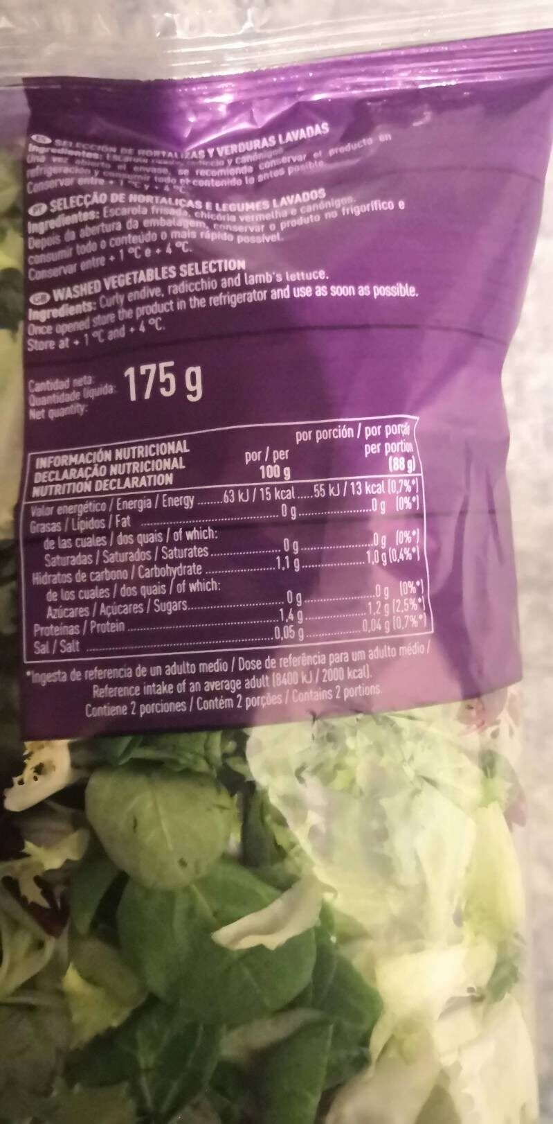 Foto da tabela nutricional