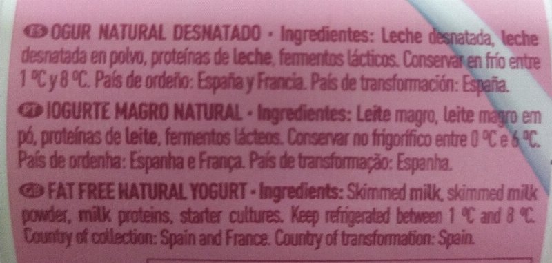 Foto da lista de ingredientes